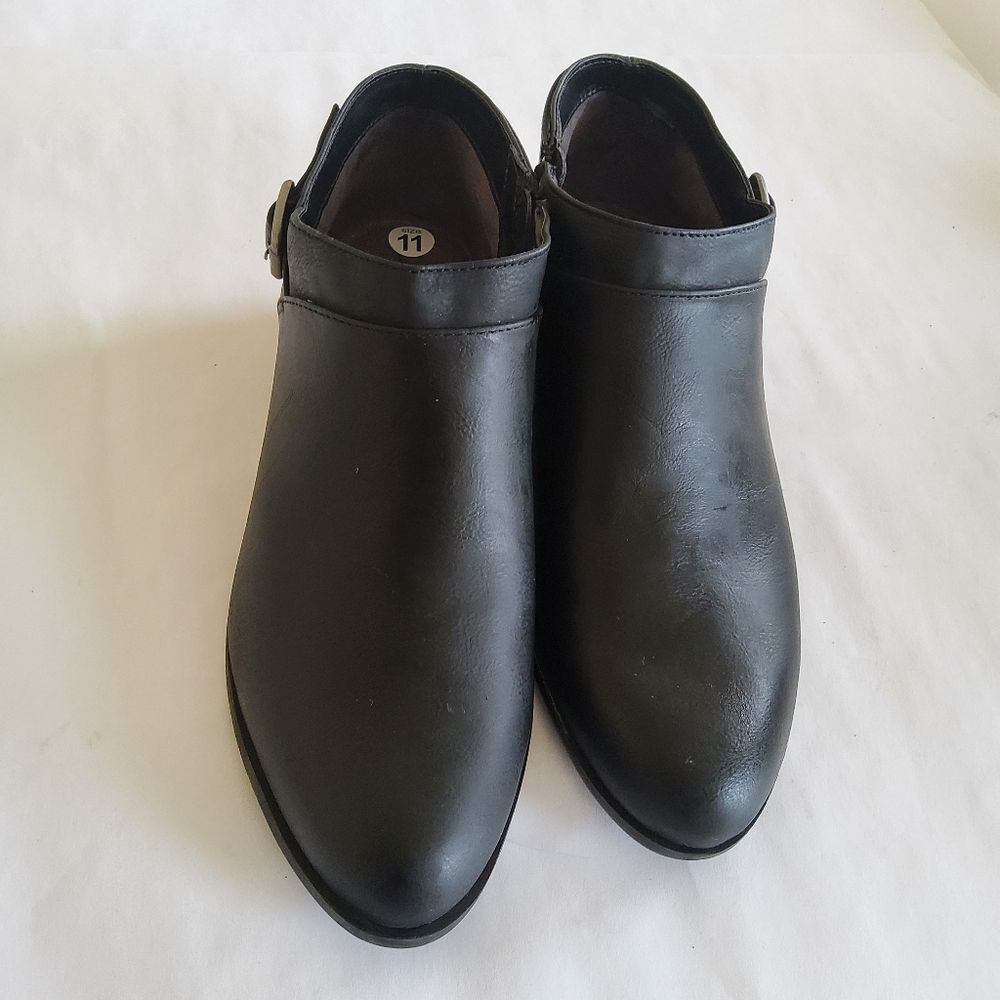 New Life Strides Alexi Black Faux Leather Ankle Boots Booties Size 11 - Picture 9 of 14